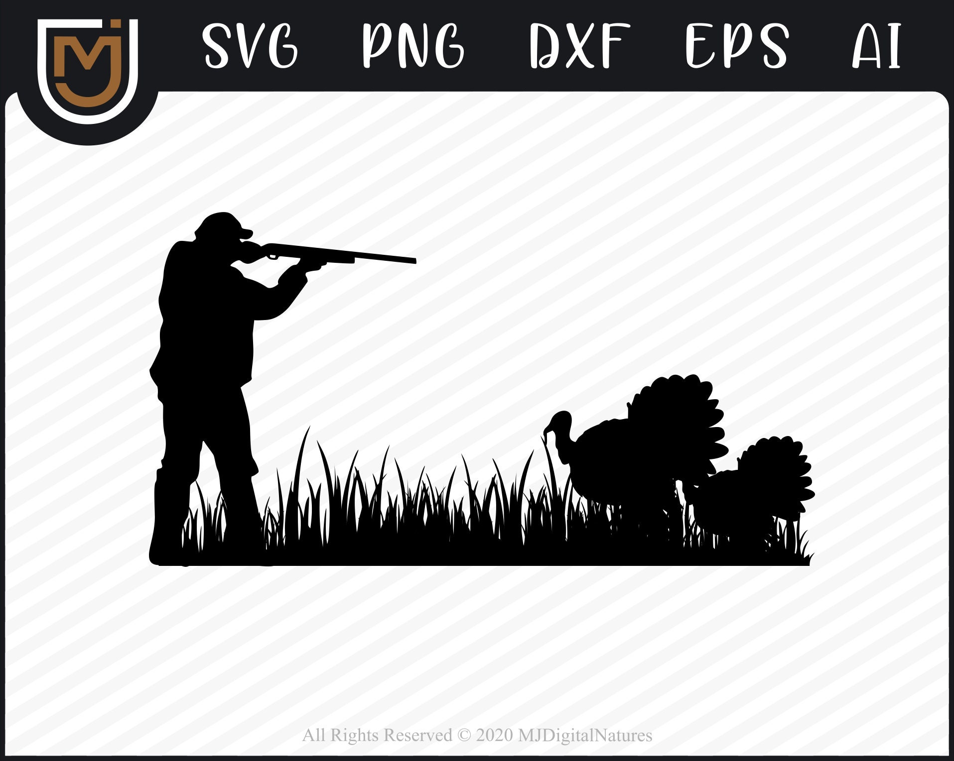 Cool Turkey Hunting SVG Dad Turkey Clipart Turkey Hunter | Etsy