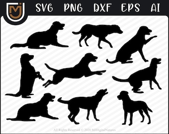 Bundle Labrador Retriever SVG - Labrador Clipart, Dog Clipart, Dog Cut File, Retriever Svg, Dog SVG for Dog Lovers