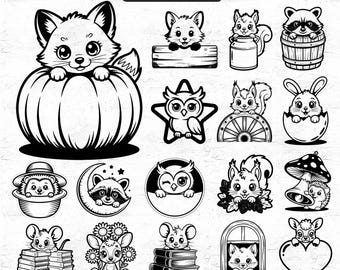 33 Peeking Woodland Animals SVG Bundle | Cute Forest Designs for Cricut, Sublimation & Laser Cut