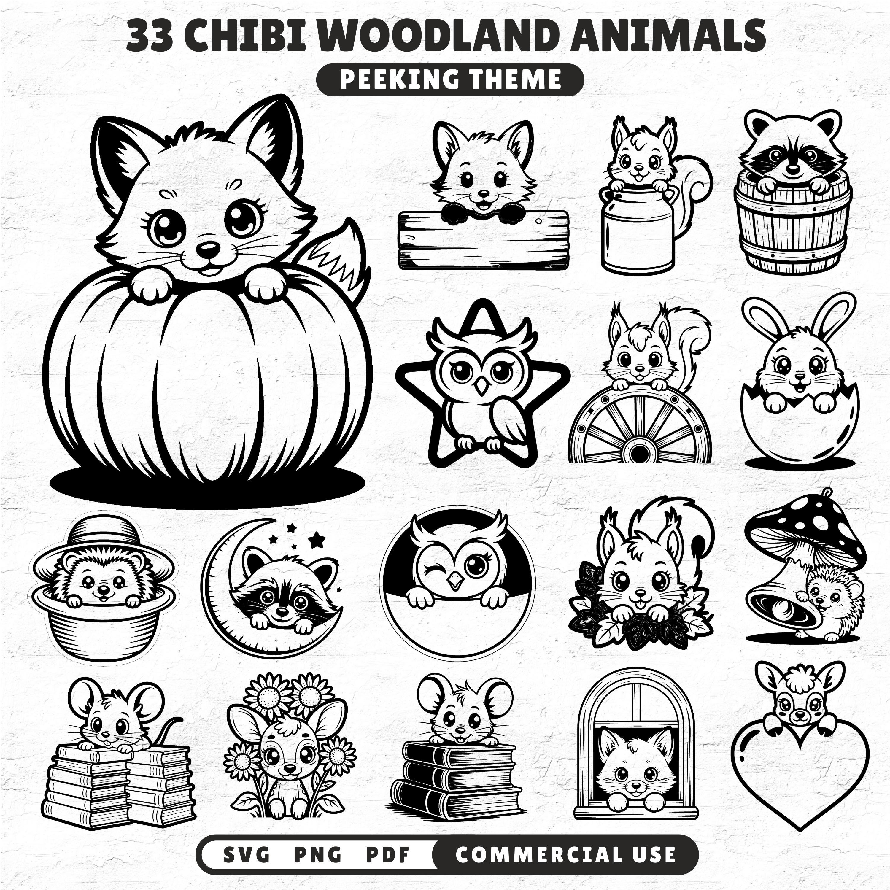 33 Peeking Woodland Animals SVG Bundle | Cute Forest Designs for Cricut ...