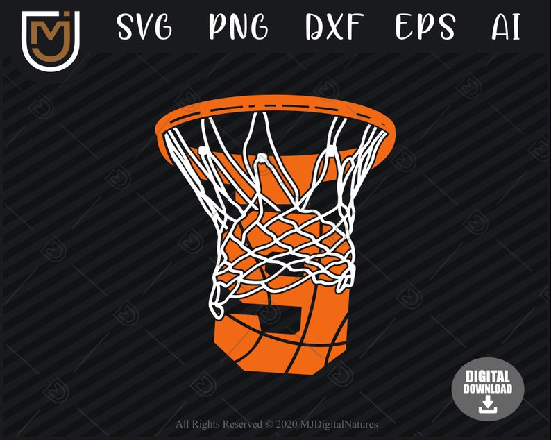 Basketball SVG Files Number 9 Basketball PNG Sports SVG Etsy