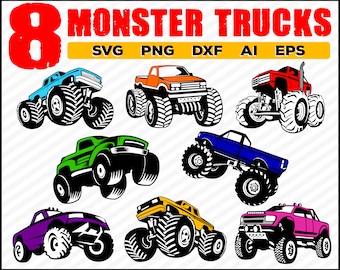 Monster TruckS Bundle SVG - Trucks SVG, 4x4 Off Road SVG, Car Svg, Monster Truck Png
