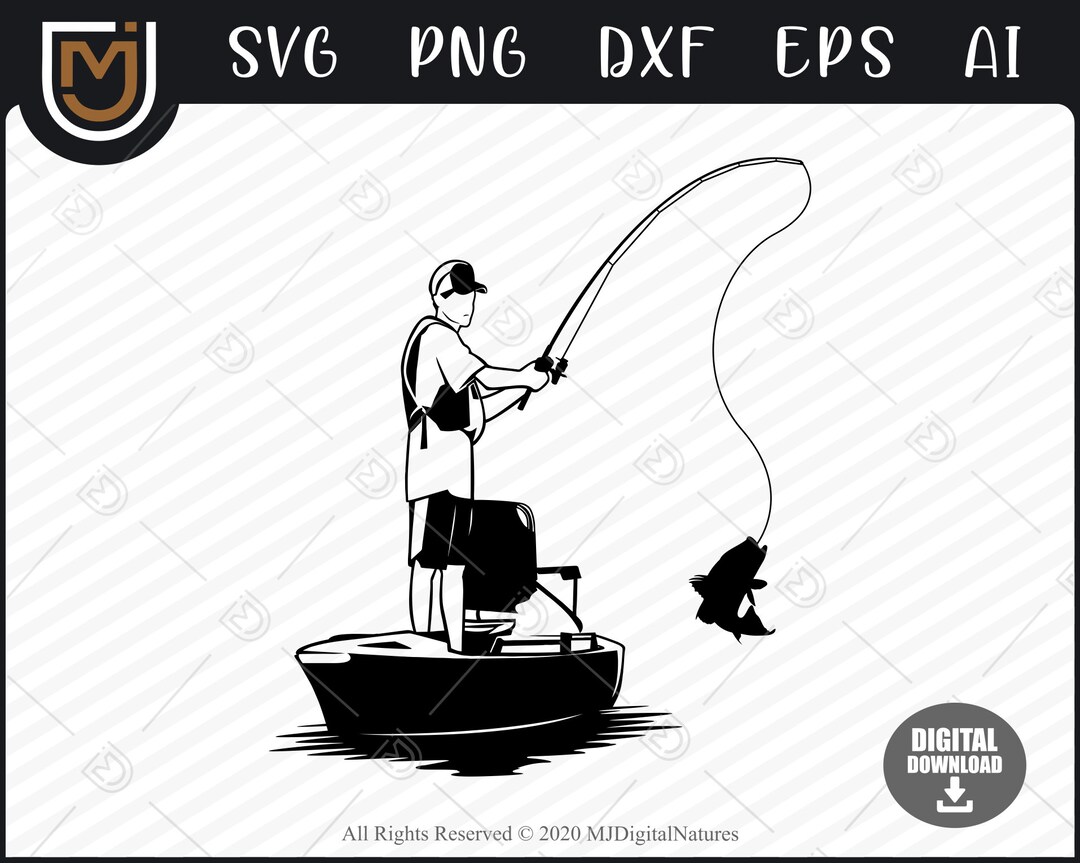 Kayak Fishing Clipart 05 Kayaking Svg Canoe Svg Boat Svg Etsy