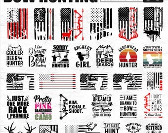 30 Bundle of Bow Hunting Svg files - Bow hunter svg, Deer Hunting svg, Bow and arrow svg, Archery Svg, Png, Instant Download