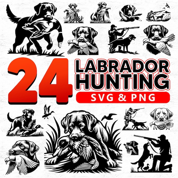 Bundle Labrador svg, Labrador hunting svg, dog hunting clipart, hunter silhouette, labrador cut file, laser engraved crafts