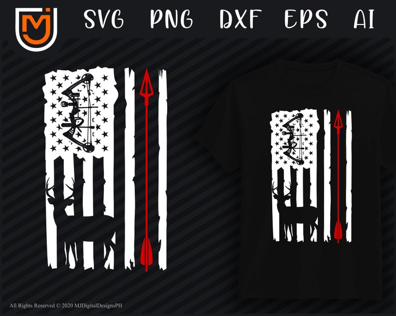 Download Patriotic Bow Hunting SVG USA Flag American Flag Archery ...