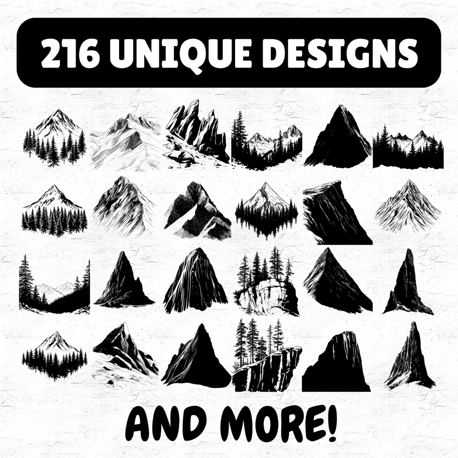 216 Mountain SVG PNG PDF Dxf Bundle for Cricut and Silhouette, Nature ...