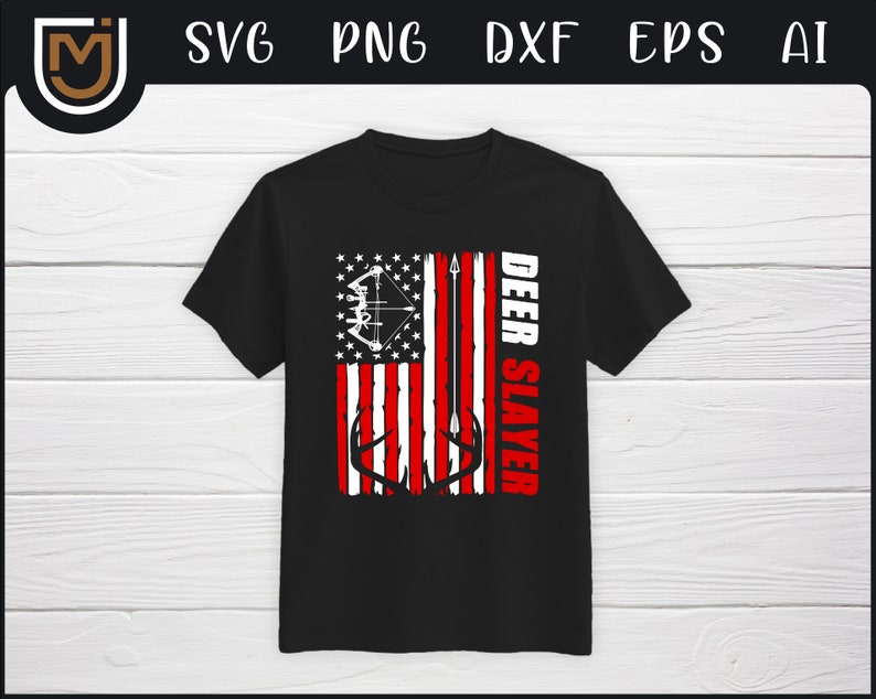 Download American Flag Archery SVG Deer Slayer Patriotic Bow ...