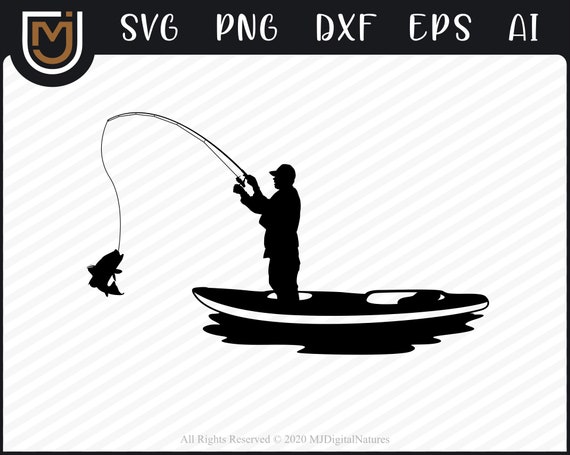 Kayak Fishing SVG Fishing Clipart, Fisherman Svg, Fish Svg for Fish Lovers  