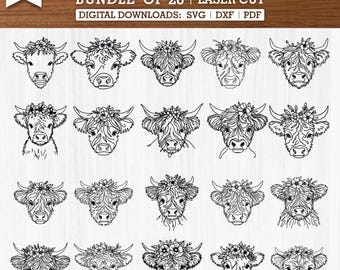 Line Art 20 Floral Highland Cow Head Svg Pdf Dxf Laser Cut -  Layer cow mandala svg, Glowforge Svg, Multi Layer Cow Svg, Cnc, Cut Files