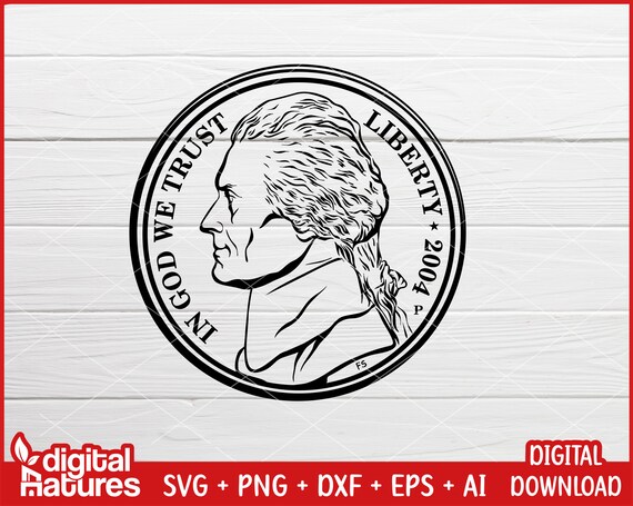 Coins SVG Jefferson Cash Clipart Money Clipart Cash SVG - Etsy Australia