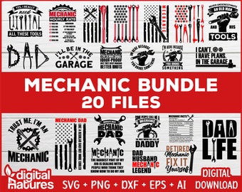 20 files bundle mechanic svg - Car Mechanic Svg, Tools Svg, Wrench Svg, Cut Files, Silhouette for mechanics