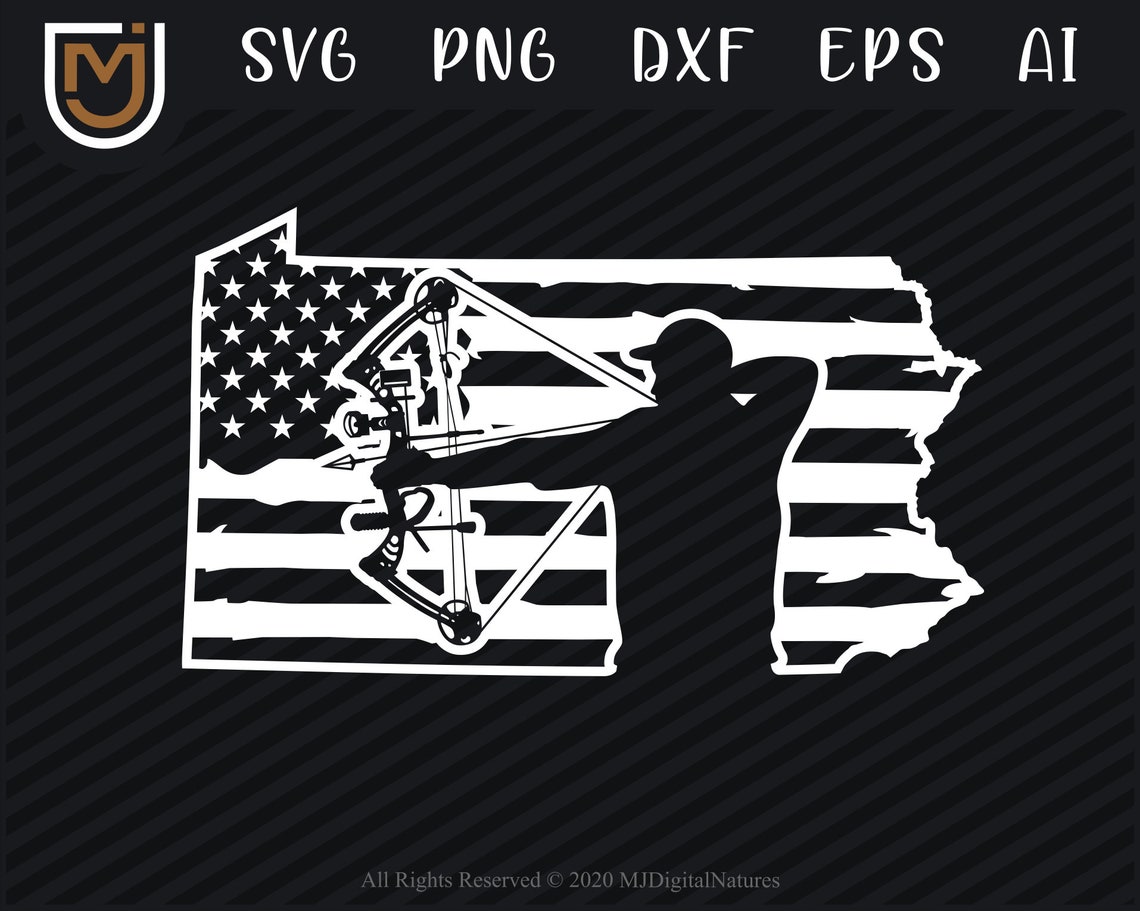 Pennsylvania Bow Hunting SVG American Flag Archery SVG USA Etsy
