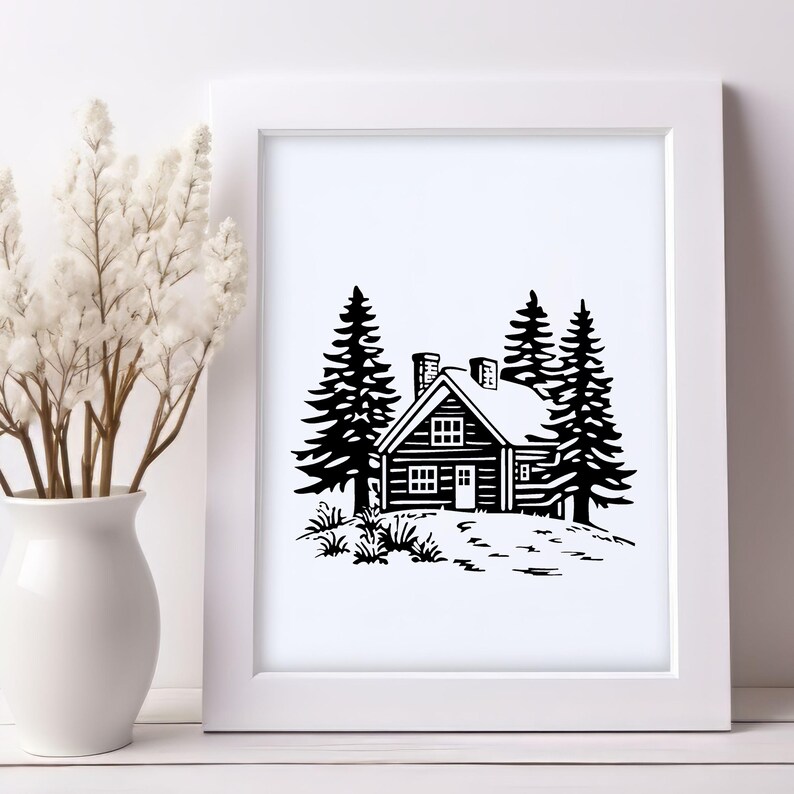 56 Cabin House SVG DXF Bundle for Cricut Crafts, Rustic Cabin ...