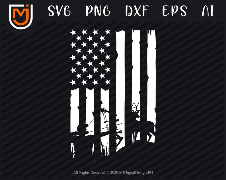 Download USA Flag Deer Hunting SVG Patriotic Hunting SVG Archery | Etsy