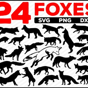 Bundle Fox SVG - Fox Clipart, Fox Cut Files, Cute Fox Vector, Wild Animal Svg for Fox Lovers