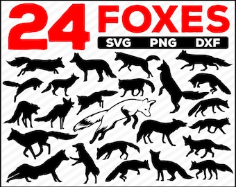 Bundle Fox SVG - Fox Clipart, Fox Cut Files, Cute Fox Vector, Wild Animal Svg for Fox Lovers