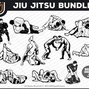 Jiu-Jitsu Svg Bundle Brazilian - Mma Svg, Karate Svg, Bjj SVG - Dxf - Png - Clipart - Cut File - Silhouette for Mma Lover