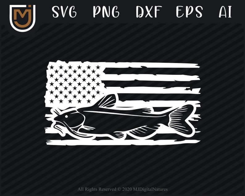 Download American Flag Catfish Fishing SVG Fish Svg Fishing Clipart ...