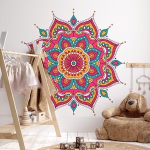 Decalcomania da muro Mandala, decorazione Diwali, arazzo da parete mandala, decalcomania da muro yoga, adesivo da parete mandala, decorazione mandala, bomboniere Diwali
