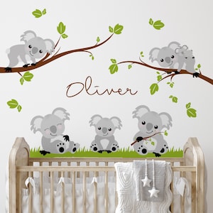 Koala decal, koala decor, nursery decor, koala decal, nursery wall stickers, Custom name vinyl decal, australian native animals, PC24