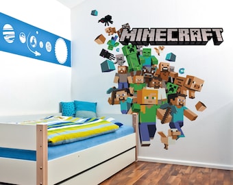 Minecraft-Wandaufkleber, Minecraft-Kunst, Minecraft-Geschenke, Minecraft-Partydekorationen, Minecraft-Wohnkultur, Minecrafter-Geburtstag, Minenaufkleber