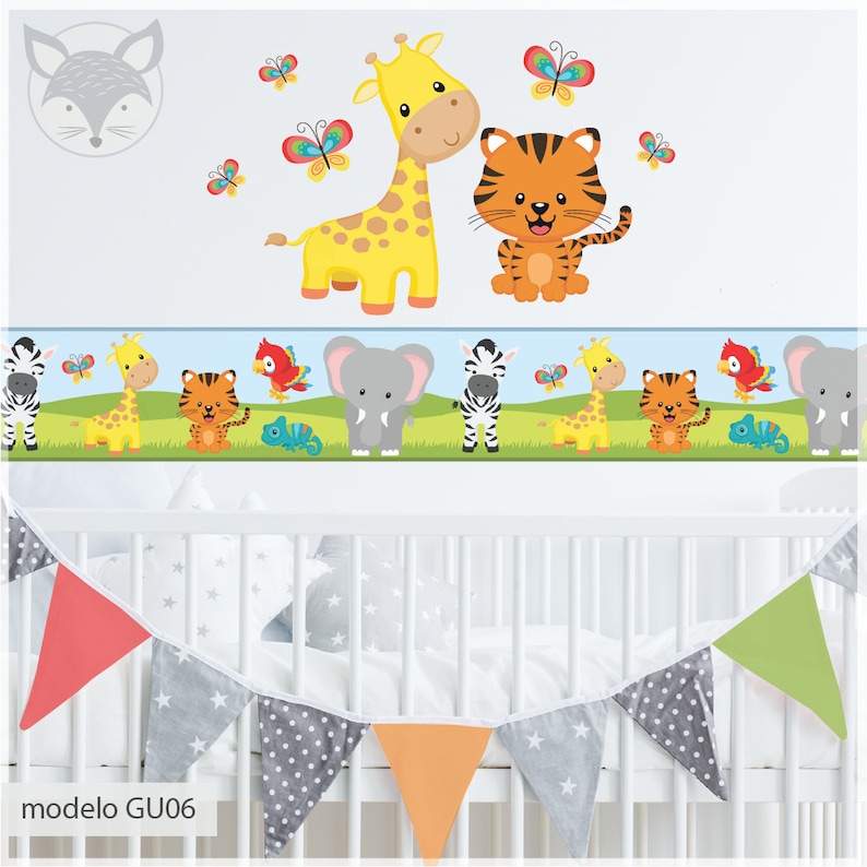 Jungle Wall Decal Safari Decal Animal Wallpaper Safari Etsy