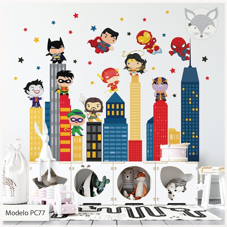 Superhero Wall Decal Superhero Background Superhero Fabric Etsy