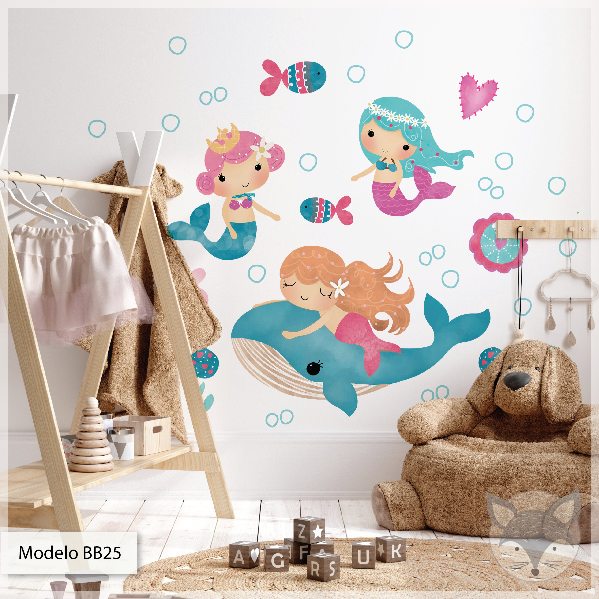 Adesivo Murale Onda Del Mare Retro - 2 Stili, 80x39 Cm, Vinile Autoadesivo, Per Camera Dei Bambini, Bagno, Soggiorno