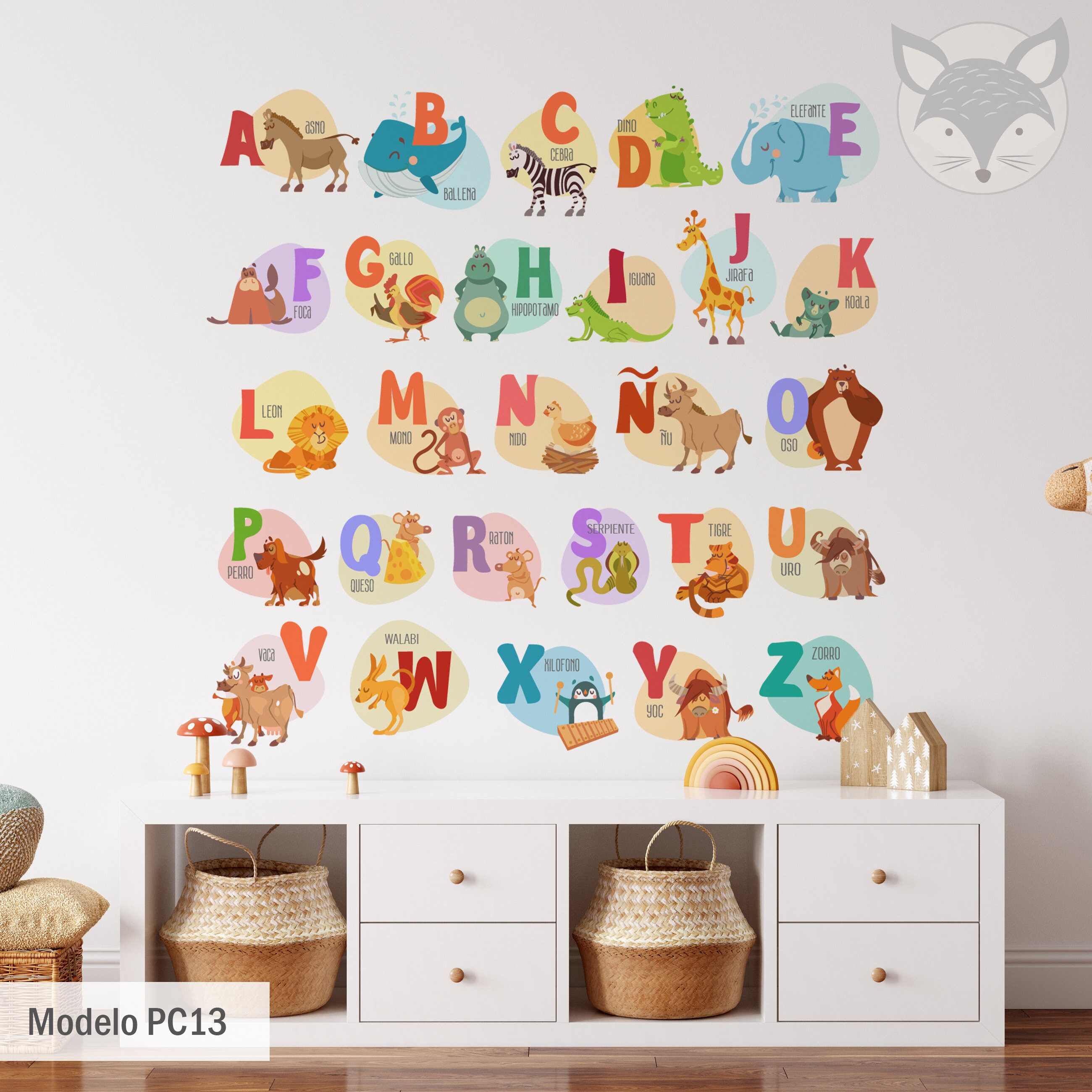 Alphabet Stickers Boy Nursery Wall Decal Baby Boy Wall Etsy