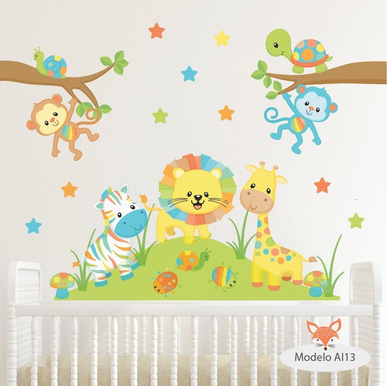 Jungle Wall Decal Safari Decal Animal Wallpaper Safari Etsy