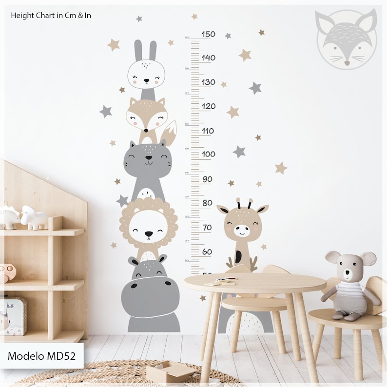 Wall Height Chart Woodland Wall Decal Forest Wall Decal Etsy