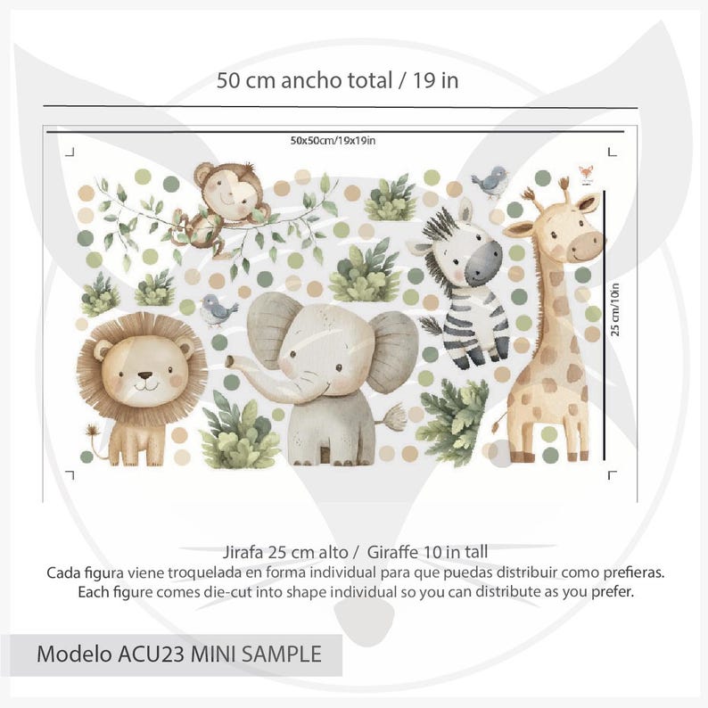 Safari Wall Decals for Kids, Jungle Animal Nursery Decor, Removable ...