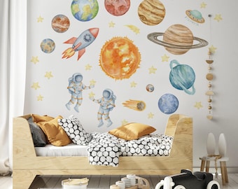 121 Adesivi Murali Fluorescenti Per Cameretta – Razzo, Pianeti, Stelle, Fai Da Te, Decorazione Parete Bambini - 4