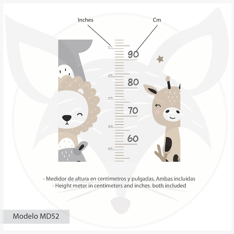 Wall Height Chart Woodland Wall Decal Forest Wall Decal Etsy