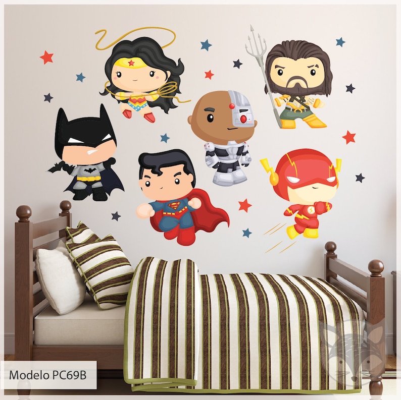 Superhero wall decal, Superhero background, superhero fabric, avengers age of ultron, superhero bedroom, avengers wall decal, PC69A imagen 2