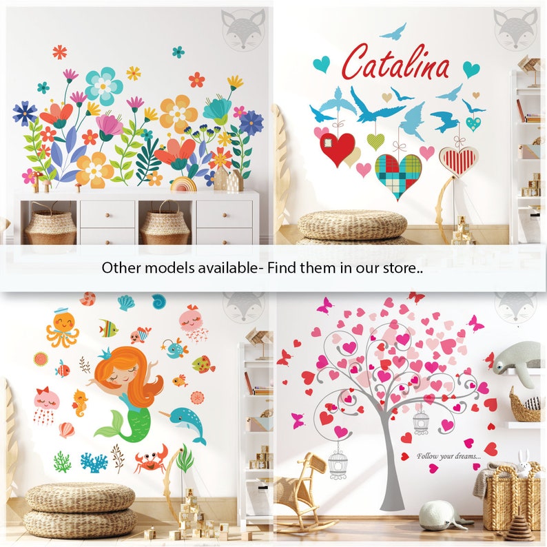 Rainbow Wall Decal Watercolor Wall Decal Rainbow Wallpaper Etsy