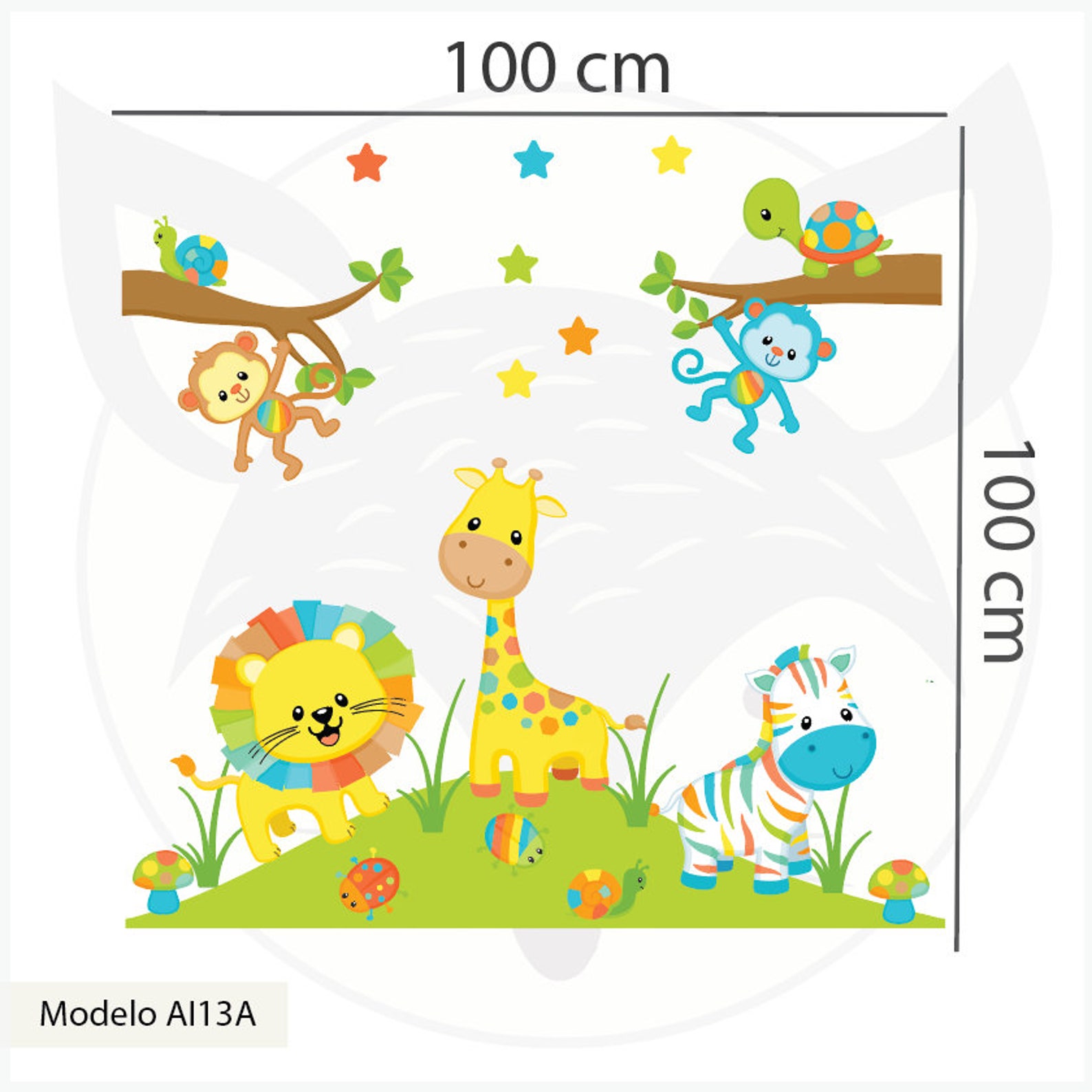 Jungle Wall Decal Safari Decal Animal Wallpaper Safari Etsy