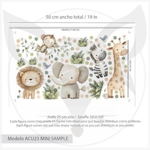 Safari Animal Wall Decal, Self-adhesive Jungle Decor for Nursery and ...