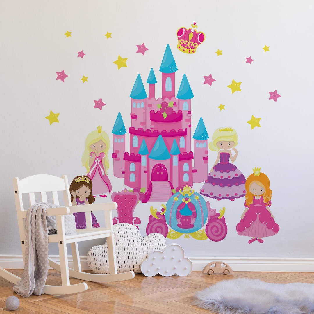 Castle Wall Decal Princess Wallpaper Wall Decor Over the - Etsy