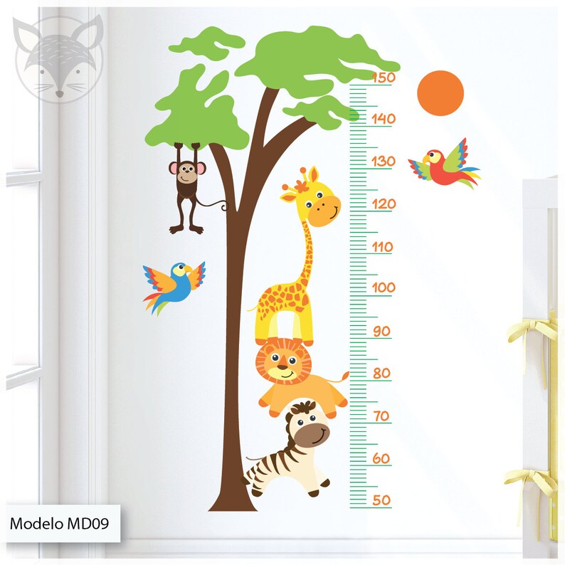 Wall Height Chart Woodland Wall Decal Forest Wall Decal Etsy