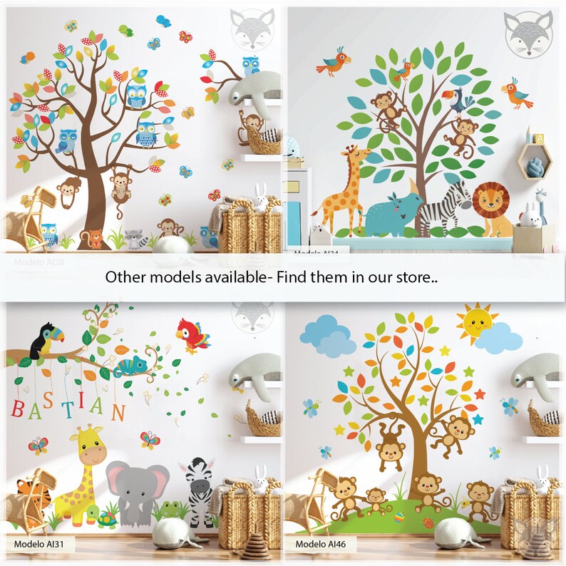 Wall Height Chart Woodland Wall Decal Forest Wall Decal Etsy