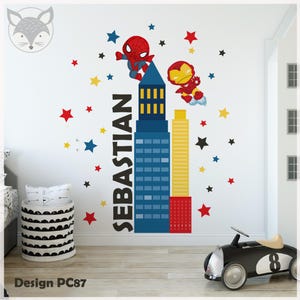 Superhero wall decal, Superhero custom name, superhero wall decor, avengers age of ultron, superhero bedroom, avengers wall decal