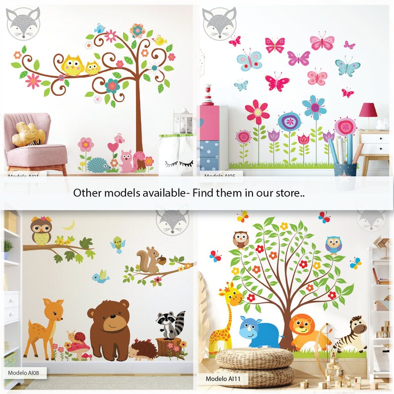 Wall Height Chart Woodland Wall Decal Forest Wall Decal Etsy