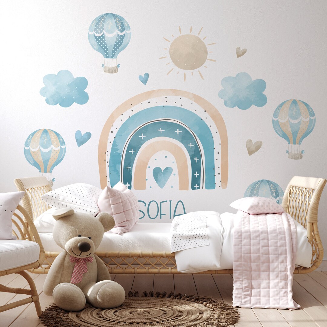Rainbow Wall Decal, Rainbow Wall Sticker, Watercolor Rainbow, Rainbow ...