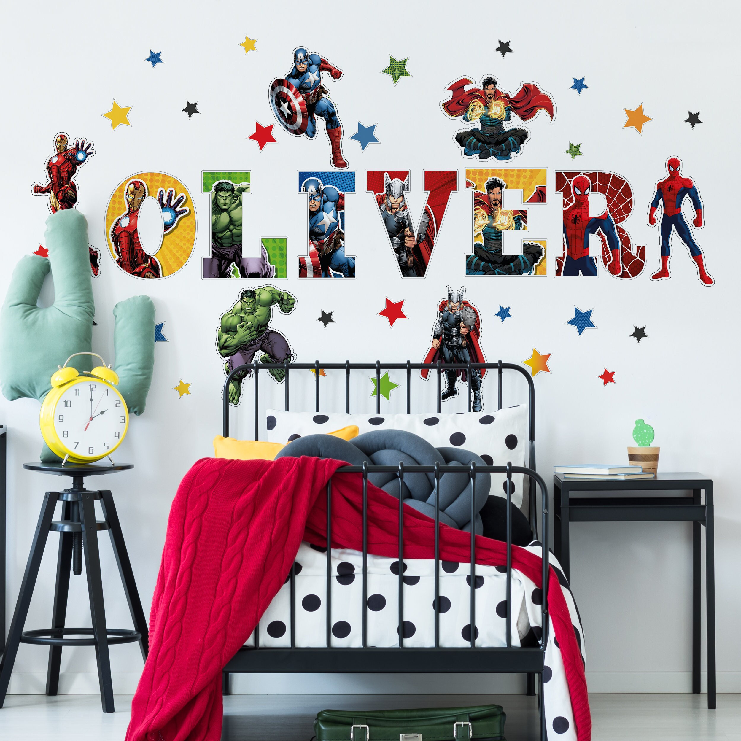 Superhero name wall decal, marvel champions, superhero letters, superhero wall decal, superhero alphabet, superhero sign, superhero sticker