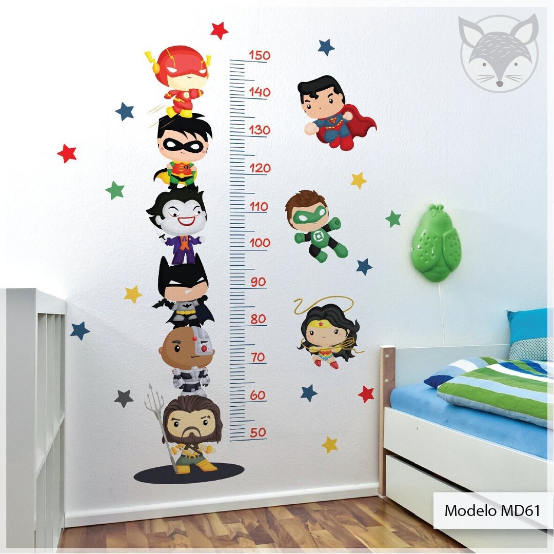 Superhero Wall Decal, Height Chart for Kids, Avengers Age of Ultron