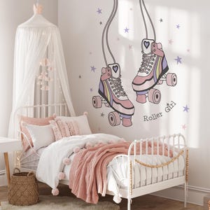Roller skate decal, boho wall decal, boho wallpaper, boho decor, boho wall decals, boho decal, living room wall decor, popular right now
