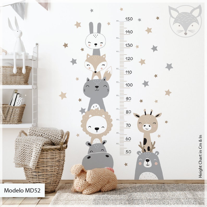Wall Height Chart Woodland Wall Decal Forest Wall Decal Etsy