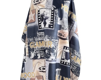 Hollywood Style Barber Cape – Glamour Vintage Hair Cutting Apron